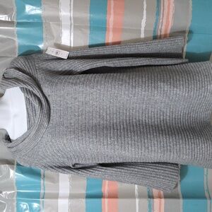NWT - Lou & Grey Ribbed Gray Cowl Neck Oversized Sweater